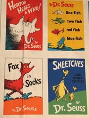 Dr Seuss FABRIC PANEL 10 Block 100% cotton panel appr 23 x 44 – Fabric NOT books