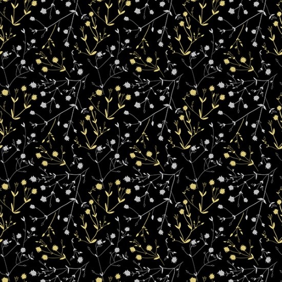 Sparkle And Fade By Hoffman Fabrics – Black/Metallic #Q4469-4M