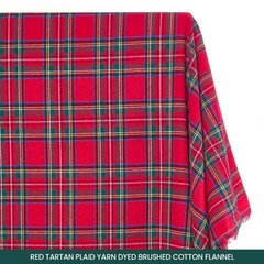 Red Plaid Cotton Flannel Fabric – 100% Cotton 57/58″ Sold By The Yard