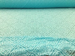 Embroidered Stretch Lace Apparel Fabric Sheer Diamond Turquoise ZZ314