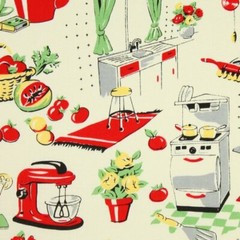 Michael Miller- 50’s Kitchen, Vintage – Fabric BTY, 100% Cotton CX1595 Fifties