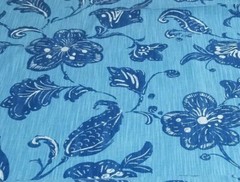 Lawanna in Indigo BTY Robert Allen 100% Cotton Slub 54″ Wide Blue Floral
