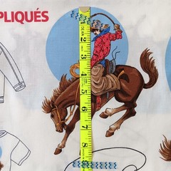 VIP Cranston Print Works Cowboy Appliques Cotton Panel 17″ x 44″