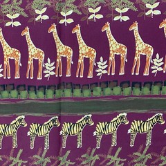 New African Hi Fashion Fabrics 5 yds MuuMuu Kaftan Giraffes Zebras Poly Rayon