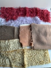 German Mohair Fabric Remnants Lot Teddy Bear Making Supplies Mixed Colors