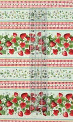 Timeless Treasures Berry Sweet Red Strawberry Border Stripe Fabric by the Yard