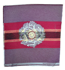 Square by Design 25″ x 25″ Flower Embroidered Woven Fabric Panel Craft New USA