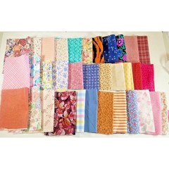 Assorted Fabric Quilting, Crafts Cotton & Cotton Blend 9″ x 6″ Lot of 34 Pieces