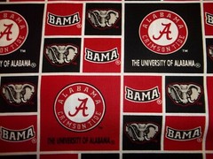 ALABAMA ” ROLL TIDE ” SQUARES DESIGN BRAND NEW 1 YARD PIECE 100% COTTON