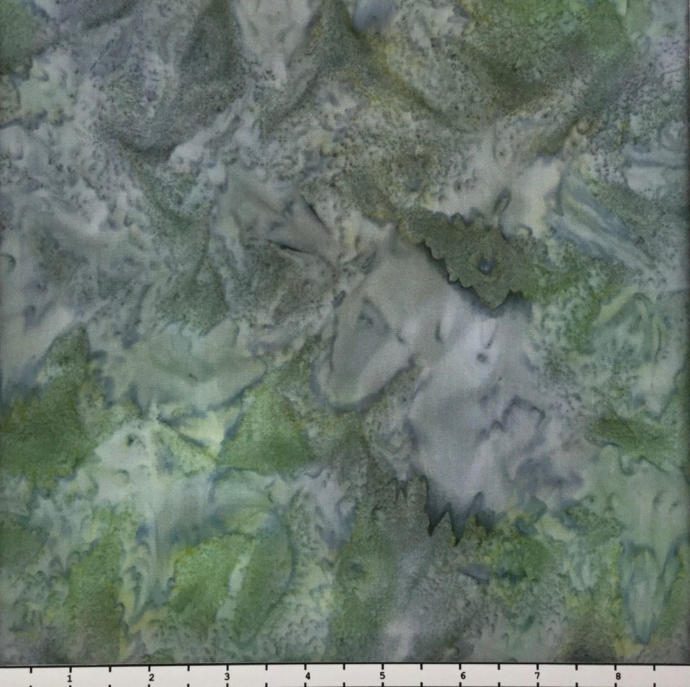 1 Yard Cut of Lunn Fabric Handpaint 100% Cotton 1346 Pewter Green Grey Blue