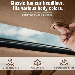 Versatile Headliner Repair Material – 54″L x 60″W Foam-Backed Beige Fabric