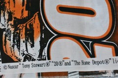 By 1/2 Yd, Rust Orange Black Tony Stewart #20 Nascar Quilt Cotton, Springs,P9468