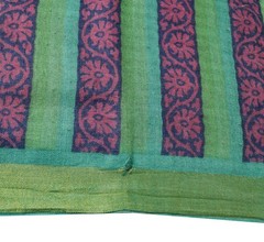 Sushila Vintage Blue Scrap Saree 1005 Pure Woolen BRANDED Printed Sari Fabric