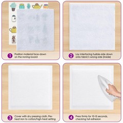Fusible Fleece Interfacing 12.2″ x 10 Yards – Medium-Light Weight Iron-On for Se