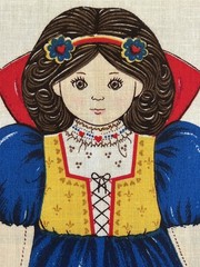 Vintage Snow White & Fawn Friend Cut & Sew Pillow Doll Fabric Panel Craft NEW