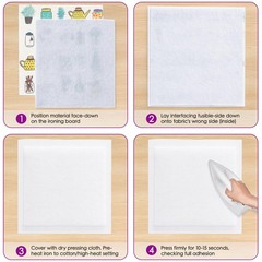 KOVIEDE Fusible Fleece Interfacing, 12.2″ x 10 Medium-Light – 1MM, White
