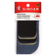 SINGER 00096 Iron-On Patches Combo, Repair Kit for Jeans and Pants, 8-Count
