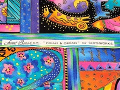 LAUREL BURCH Fabric FELINES & CANINES For CLOTHWORKS Kindred NEW Rare (1) Yard