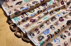 Korean Traditional Puppy Face Frame Patterned Fabric made in Korea BTHY