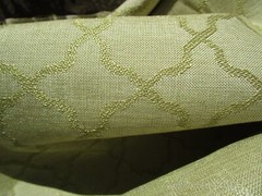 Light Lime Green Arabesque Decorators Fabric by the yard