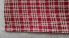 Fabric Benartex Burgundy and Off-White Calico Gingham Squares 18″ x 28″ $3.25