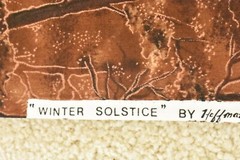 By 1/2 Yd, Brown & Metallic-Copper Trees on Marbled-Brown Cotton, Hoffman, V486