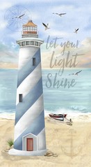 Tossed Starfish and Shells Let Your Light Shine Timeless Treasures Quilt Fabric