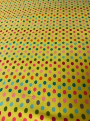 Fabric Lot 1 Yd 32 Ins 56 W Chartreuse Jersey Knit Polka Dots Bedding Clothes