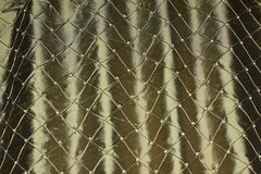 Antique Gold Diamond Dupioni Shantung Silk w/ Beads, 100% Silk, 52″W (EB-805E)