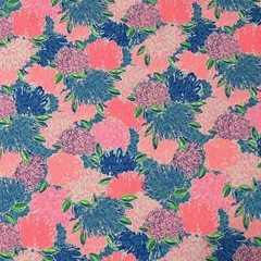 Lilly Pulitzer Cotton Poplin Fabric Multi Beach House Blooms 36″ X 57″