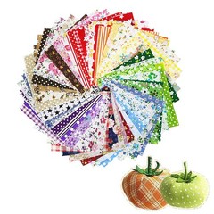 60 Pcs 4″ x 4″(10cm x 10cm) Assorted Craft Fabric Bundle Squares Patchwork Fa.