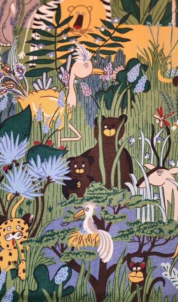 House N Home Fabrics Retro Jungle Print 54″ X 1yd ScreenPrinted 1999
