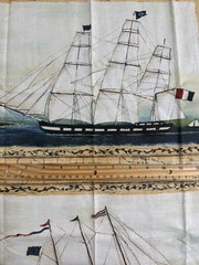 23″ x 44″ Nautical Lighthouse Sailboat Fabric Panels Coastal Ocean Cotton Quilt
