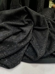 Fabric Sold By The Yard Black Shine Glitter Stretch Spandex Fashion Dress Prom