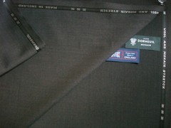 DORMEUIL 85% WOOL + 15% MOHAIR “LOW WEFT STRETCH” SUITING FABRIC IN Brown =3.4 m