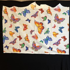 Vintage VIP Cranston Print Colorful Butterflies On White 24 X 37 Inch