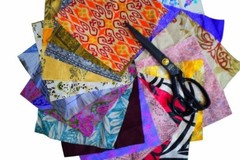 Indian Vintage 25 Pc Of Recycle Silk Sari Remnants/Fabric 8″X8″ Fabric Scraps