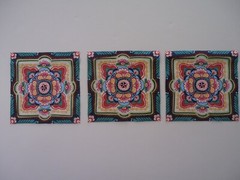 Fabric 3 Cut Squares, Panels – Floral Design – Multi Colors – Sew Quilt Crafts