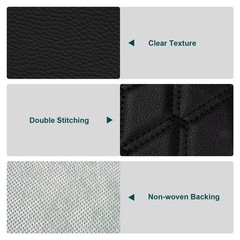 63″Quilted Vinyl Faux Leather Fabric w/Foam Car Upholstery Continuous Yard Black