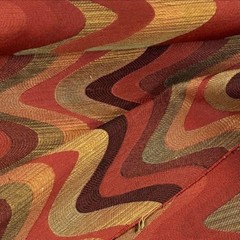 Terracotta Wave Pattern Geometric Upholstery Cushion Pillow Sewing Fabric BTY