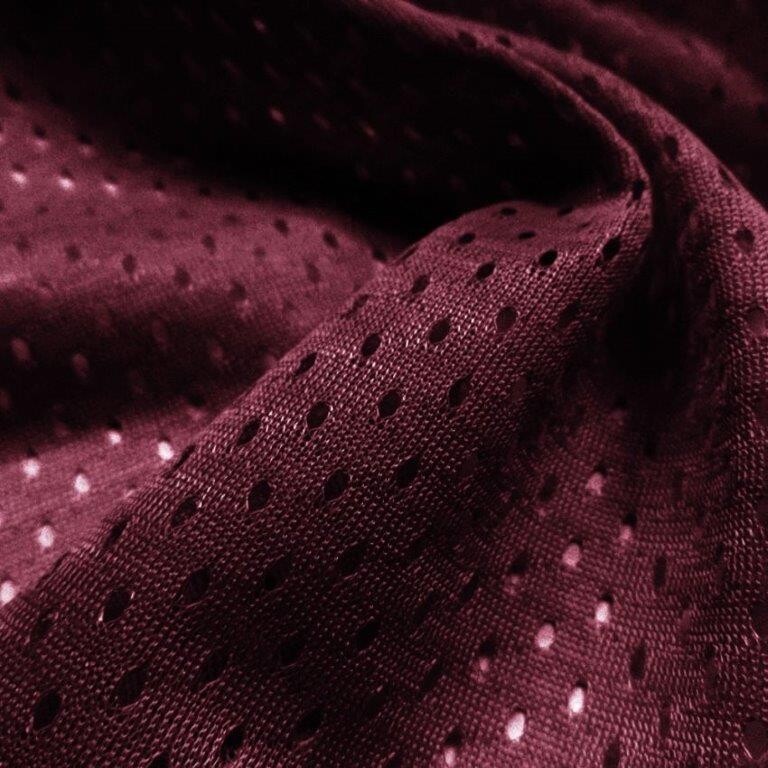Maroon Football Mesh Athletic Jersey Fabric – 58″ Wide – Medium Holes