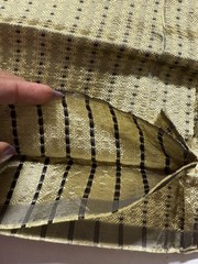 JACQUARD BROCADE FABRIC-saree blouse piece-BEIGE Golden 32″X29″ banarsi BLACK