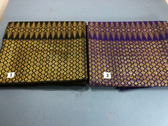 2xThai silk blend traditional pattern fabric (Kham Keop Sarong) LARGE 42″ x 140″