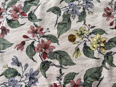 4 yds Vtg Pale Pink Floral Fabric Hamil Textiles #23212 Linen or Cotton Blend