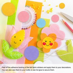 50Pcs Adhesive Felt Circles 1.5″ Round Non-Woven Felt Stickers Red