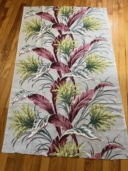 Gorgeous Vintage Barkcloth Fabric Piece 34”x55”