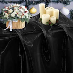 Multipurpose Black Sheer Organza Fabric – 1 Yard for Weddings and Special Events