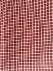 4 Yards Red Beige Gingham Plaid Cotton Fabric Lot VTG 1980s French Country Woven