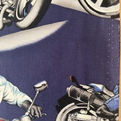 Vintage Alexander Henry Fabric Sport Bike Motorcycle 43 X 33”