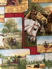 Horses, Farms, Tractors 1/2 Yard Cranston VIP Cotton Fabric – New